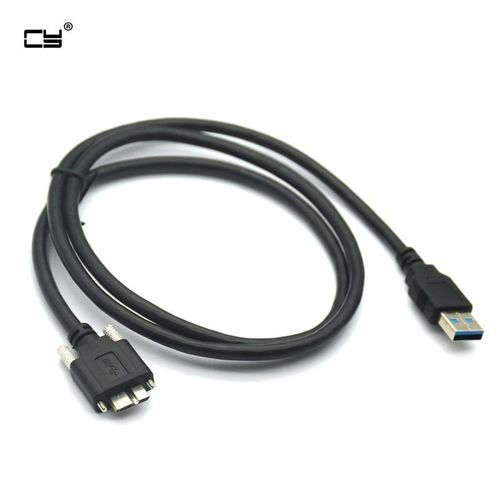 Câble Micro B USB 3.0 5Gbps de couleur noire, cordon de connexion à vis de verrouillage pour montage sur panneau, 60cm 100cm 150cm 3m 5m