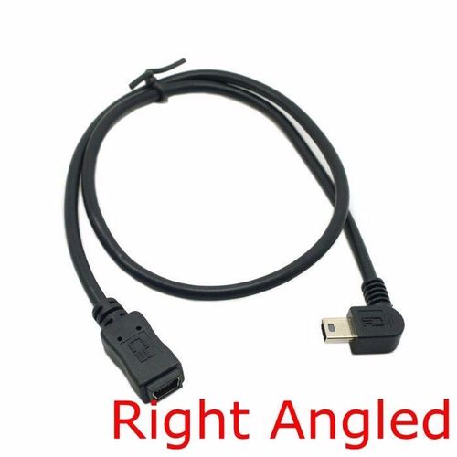 Câble d'extension Mini USB 5 broches mâle à femelle, coudé à 90 degrés gauche et droite, 0.5m 50cm