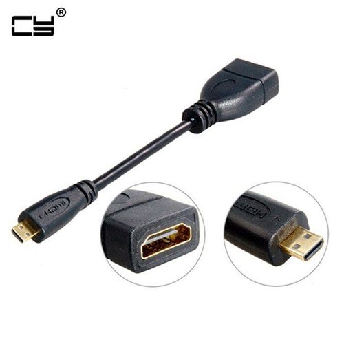 Adaptateur Micro HDMI vers HDMI mâle vers femelle, 10cm, pour HDTV Type D, câble micro hdmi