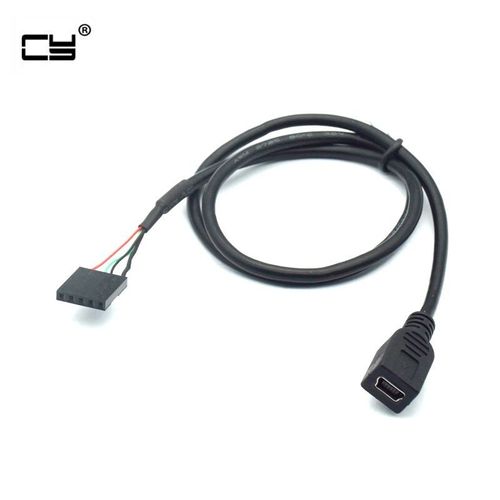 Câble adaptateur Mini USB 5 broches femelle vers Dupont pour carte mère PCB, 50cm