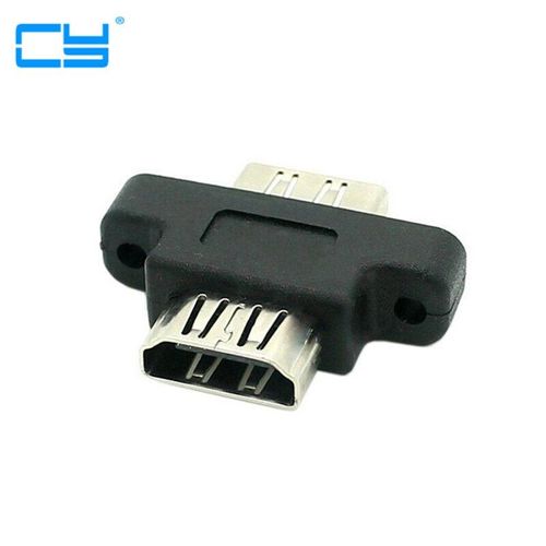 Adaptateur HDMI type A femelle vers femelle, 1 pièce, montage sur panneau à vis, extension de câble femelle vers femelle, connecteur jack