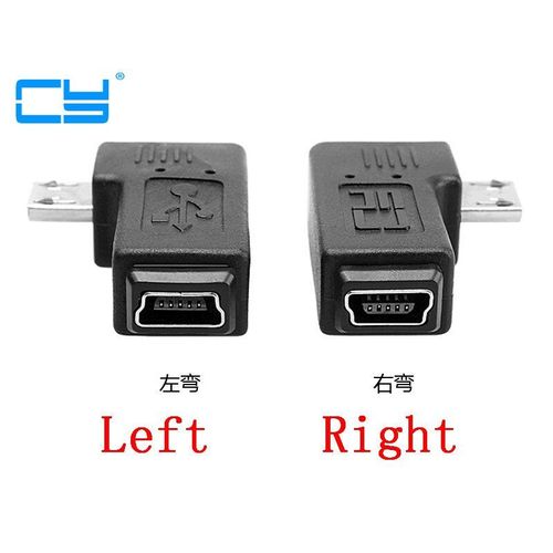 Adaptateur Micro USB mâle à mini USB femelle, convertisseur d'angle de 90 degrés, 5 pièces/lot, livraison gratuite