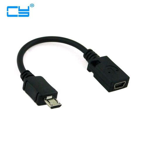 Câble adaptateur Micro USB mâle vers Mini USB femelle de 0.1M, pour tablette PC/MP3/téléphone portable/GPS mp4