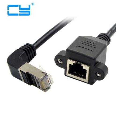 Câble Ethernet LAN à Angle haut et bas, RJ45 Cat5e 8P8C FTP UTP Cat 5e mâle à femelle, 30cm 60cm 150cm