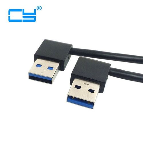 Câble d'extension USB3.0 USB 3.0 Type A mâle coudé de gauche à droite à 90 degrés, connexion droite 50cm 0.5m
