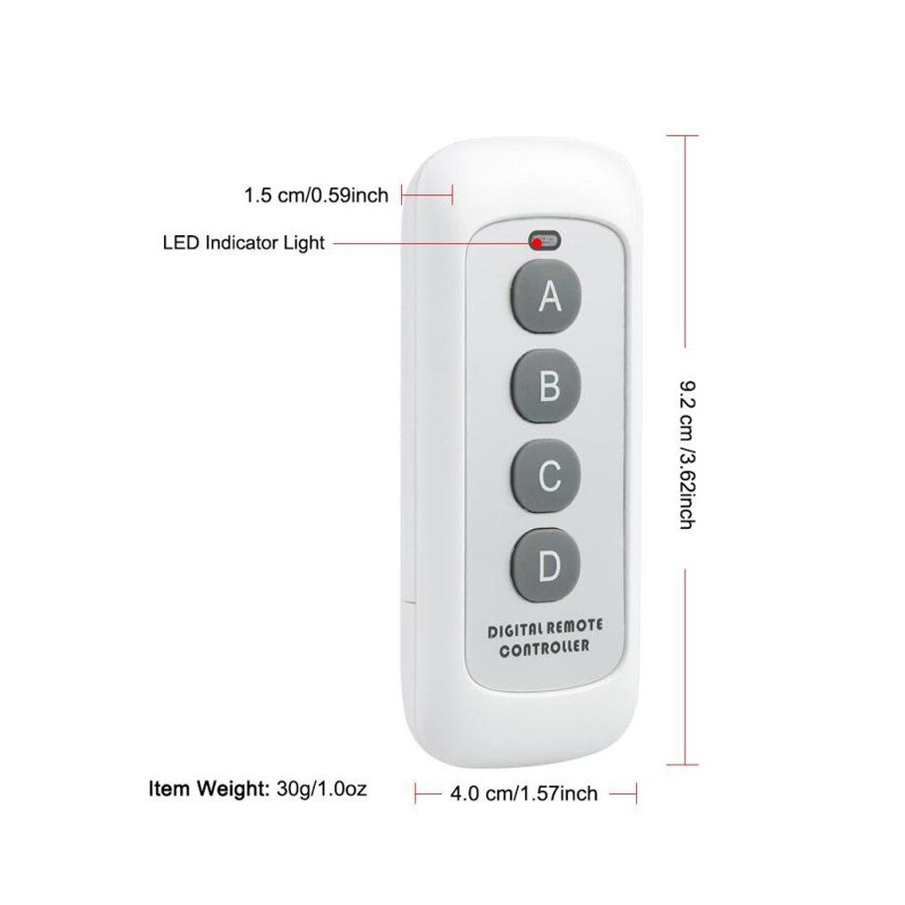 Interrupteur  tlcommande  4 boutons, 433MHz, Code EV1527... - 4