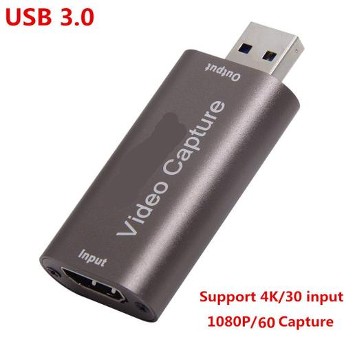 Mini carte d'acquisition vidéo 4K, 1080P, HDMI, boîtier d'enregistrement et  diffusion en direct, Compatible avec USB, pour caméscope de jeu PS4