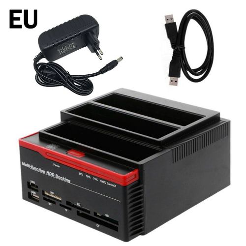 Lecteur de cartes multifonctionnel et dock de disque dur HDD tout en un, de USB 3.0 vers SATA et IDE, matériel externe, haute vitesse, prise UK, US et EU