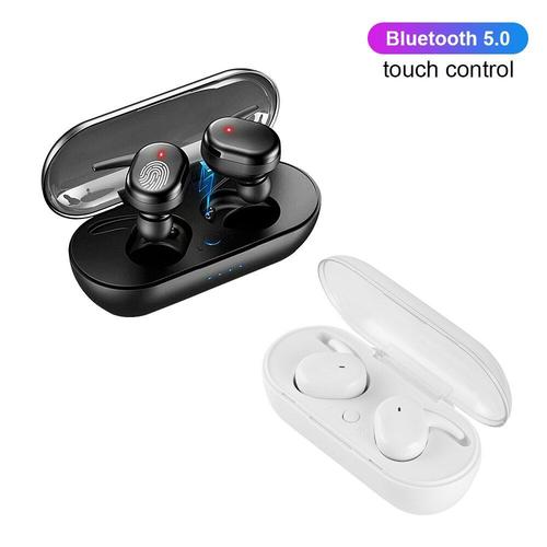 Écouteurs Bluetooth 5.0, 2 paires, oreillettes de sport, étanches, sans fil, Fitness, rechargeables, blanc