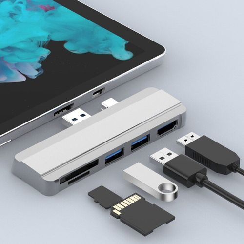 Station d'accueil adaptateur USB Hub 3.0 pour Microsoft Surface Pro 4/5/6 Multi USB vers USB3.0 HDMI, séparateur SD/TF pour ordinateur portable