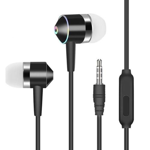 Écouteurs filaires de 3.5mm avec basse, oreillettes stéréo, musique, Sport, casque de jeu avec micro pour Xiaomi IPhone 11