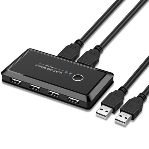 commutateur de sélection USB 3.0, 2 pièces, 4 périphériques USB 2.0, pour clavier et souris, Scanner, imprimante, Hub, en Stock