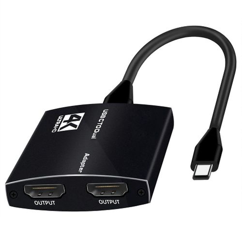 Adaptateur USB type c pour MacBook Pro, Mac Air, IPad Pro, double écran 4K compatible HDMI