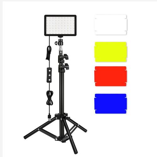 Kit d'eclairage professionnel pour photographie USB LED avec trepied filtres pour video en direct