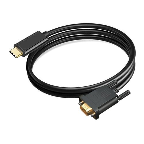 Câble USB type c vers VGA 1080P, convertisseur pour ordinateur portable, UHD, projecteur vidéo externe, 1.8m