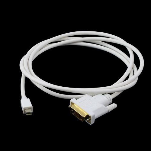 Câble adaptateur Mini Display Port DP mâle vers DVI mâle, cordon blanc de 6 pieds 1.8M pour Macbook, 1 poly-sac multimédia ZC5 @ 4800