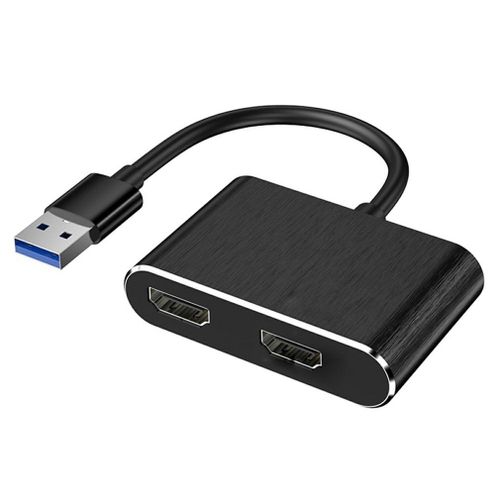 Adaptateur USB 3.0 à double HDMI pour la comparaison des données et la surveillance des effets, HUB Portable Durable