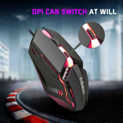 Souris de jeu professionnelle filaire, optique à quatre voies, Led, Usb, pour ordinateur de bureau, Notebook, maison et bureau