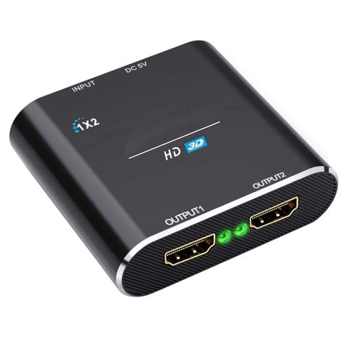 Répartiteur 4K, distributeur compatible HDMI, 1 entrée 2 TV, boîtier de télévision pour PS3/PS4, Portable et léger