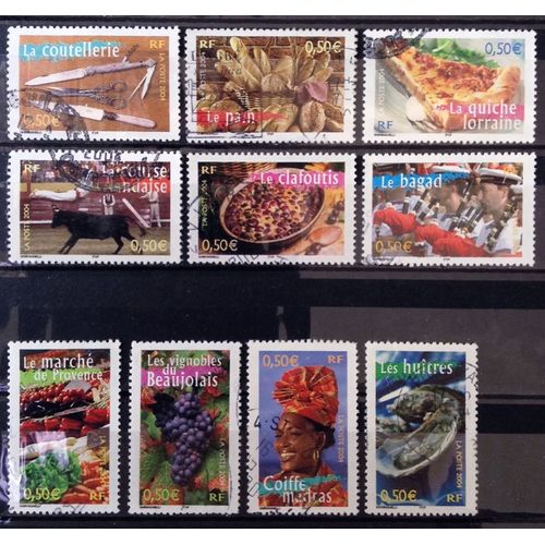 Série La France À Vivre 2004 - N° 3646 3647 3648 3649 3650 3651 3652 3653 3654 3655 Obl - Cote 7,00 - France Année 2004 - Brn83 - N31589