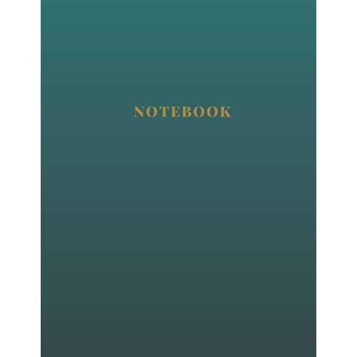 Notebook: Lined Notebook-Teal Gold Cover-110 Pages-Large (8.5 X 11 Inches)