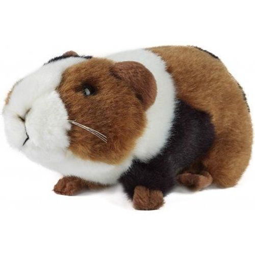 Peluche Cochon D'inde Brun Blanc Noir 18 Cm - Set Doudou Animaux De Compagnie Et Carte Offerte
