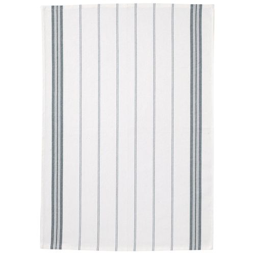 Lot De 2 Torchons 50x70 Cm Coton Raye Carbone