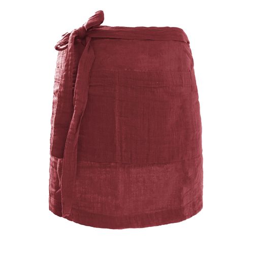 Tablier 45x80 Cm Gaze De Coton Lie De Vin