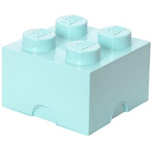 Brique bleu clair aqua de rangement LEGO à tiroir et à 4 tenons