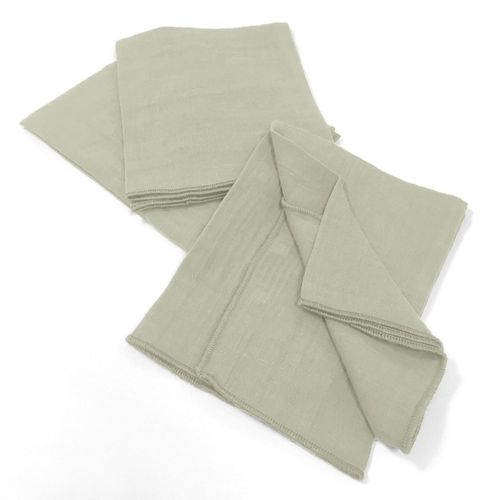 Lot De 3 Serviettes 40x40 Gaze De Coton Vert D'eau