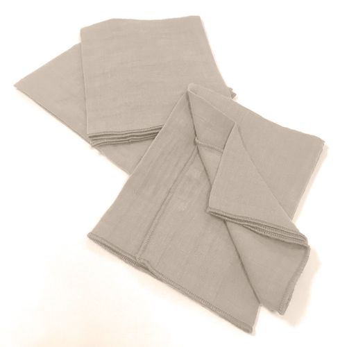 Lot De 3 Serviettes 40x40 Gaze De Coton Naturel