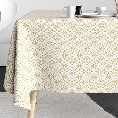 Nappe 150x250 Cm Polyester À Motifs Flocon Beige