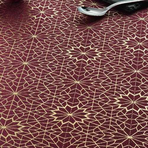 Nappe 150x350 Cm Polyester À Motifs Stella Rouge