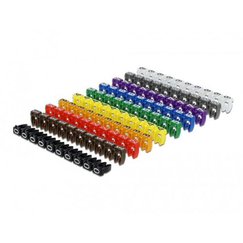 Delock Kabelmarker Clips 0-9 Far. 100tgl | 18304