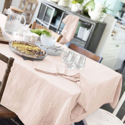 Nappe Rectangle 150x350 Cm Gaze De Coton Guimauve