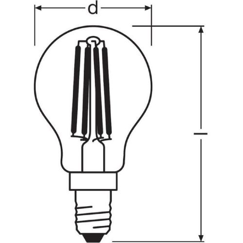 Osram Ampoule Led Sphérique Clair Filament Variable 6.5w=60 E14 Chaud
