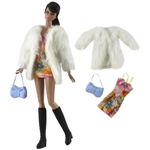 Taille Une Robe Et Vêtements D'hiver Pour Poupée Barbie, Pour Fille, Ensemble Uniforme Et Manteau De Top Model, Accessoires Pour Jouets, Cadeaux Cools, 1 Ensemble, A1 Jj