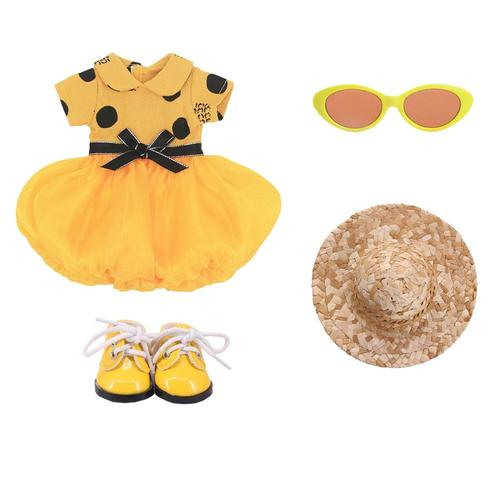 Taille Jaune Accessoires De Poupée De Même Couleur Pour Poupée Wellie Wisher Et Paola Reina 32-34 Cm, Vêtements, Lunettes, Chaussures, Valise, 14.5 Pouces