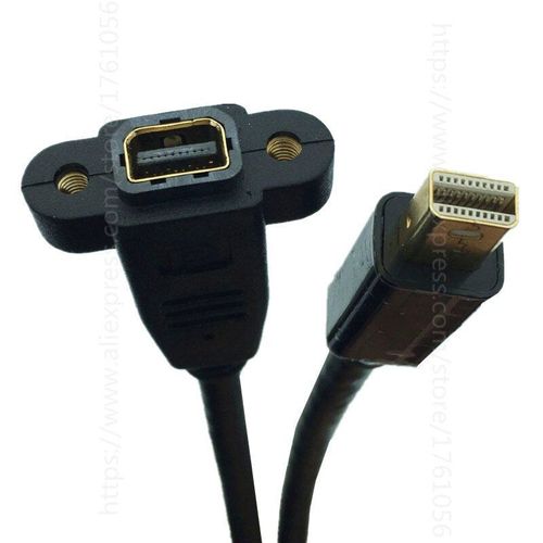 Convertisseur adaptateur Thunderbolt 2 à Thunderbolt 2, 90 degrés, câble mini displayport mâle à angle droit vers femelle