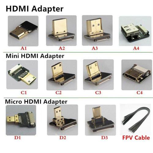Câble FPV à angle droit à 90 degrés, bricolage, compatible HDMI, HDTV, FPC, câble Audio pour photographie aérienne et Multicopter