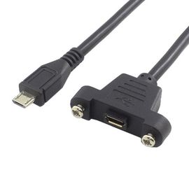 Connecteur Micro USB 2.0 mâle vers Micro USB 2.0 femelle, câble d'extension 30cm 50cm avec vis trou de montage du panneau