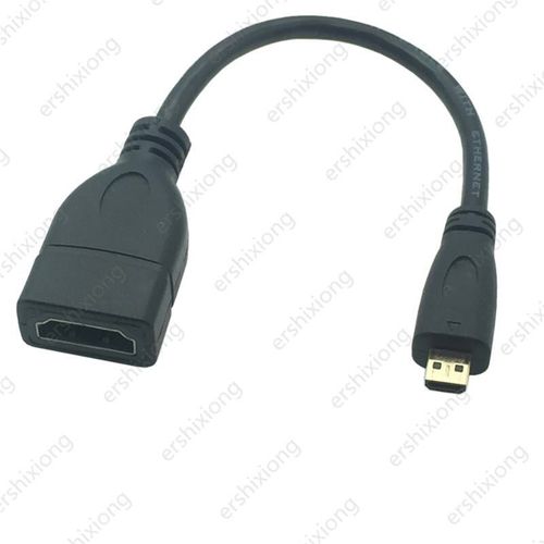 Câble Micro HDMI 10cm, adaptateur mâle vers femelle, convertisseur Micro HDTV 90 degrés, Extension haut/bas à angle droit