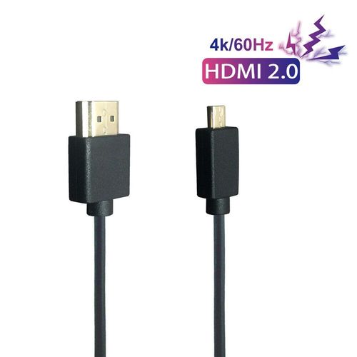 Câble HDMI de 3mm de diamètre extérieur de 0.3M/0.6M/1M, compatible Type A vers Type D 2k x 4k hd @ 60hz, pour HDTV et Micro HDMI