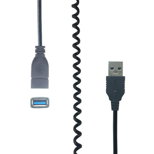 Câble d'extension rétractable USB 3.0 mâle à femelle, cordon de données à ressort, souris, clavier, fil enroulé