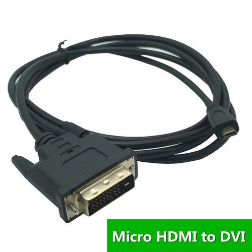 Adaptateur Micro HDMI vers DVI 24 + 1, câble de transfert vidéo HDTV plaqué or, pour tablette PC, appareil photo, ordinateur portable, 1.8m