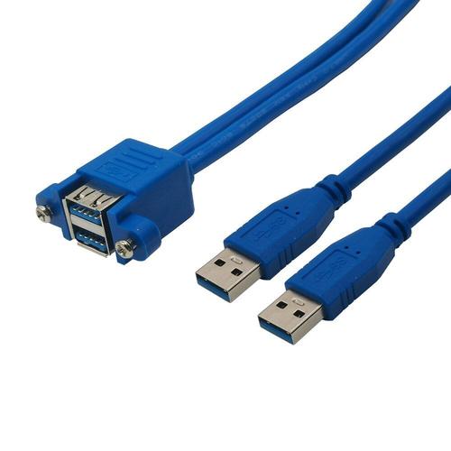 Câble Double usb 3.0 mâle femelle avec vis, câble d'extension, câble usb 3.0 mâle femelle pour panneau de lunette, 50cm