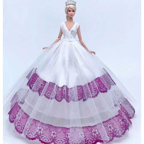 Taille Voir Track15 Vêtements De Poupée Barbie, Robe De Princesse, Traîne, Robe De Mariée, Accessoires, Jouets, Ornements De Maison