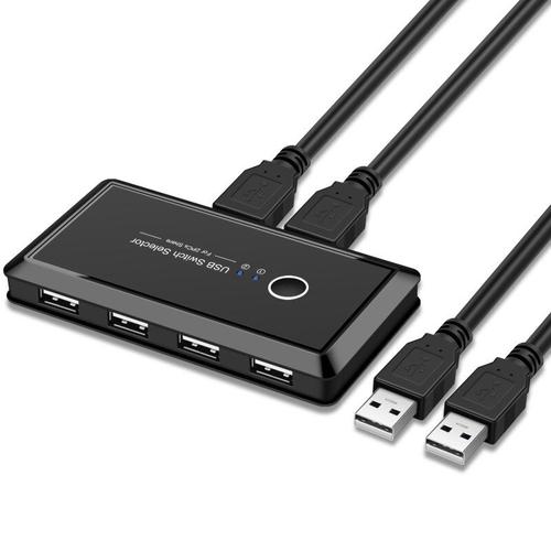 commutateur de sélection USB 3.0, 2 pièces, 4 périphériques USB 2.0, pour clavier et souris, Scanner, imprimante, Hub