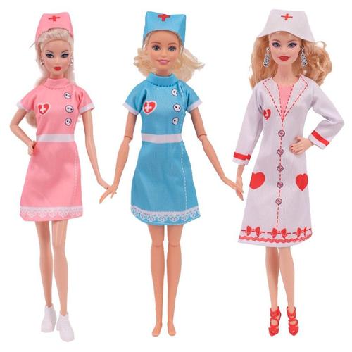 Vêtements de poupée pour Barbie, 11 pouces, 30cm, robe Doodle, tenue  d'infirmière, Costume d'animal