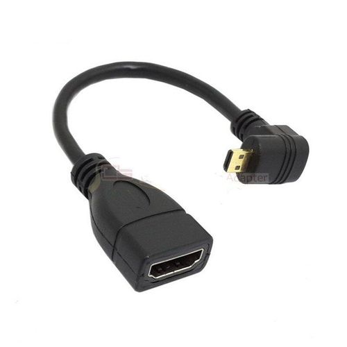Câble Micro HDMI coudé à 90 degrés vers le bas, compatible mâle à femelle, HDTV pour tablette et téléphone portable